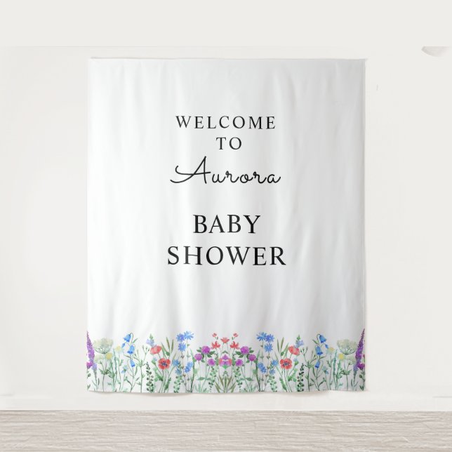 Tapete De Parede Multihued Wildflower Baby Shower Celebration (Frente)