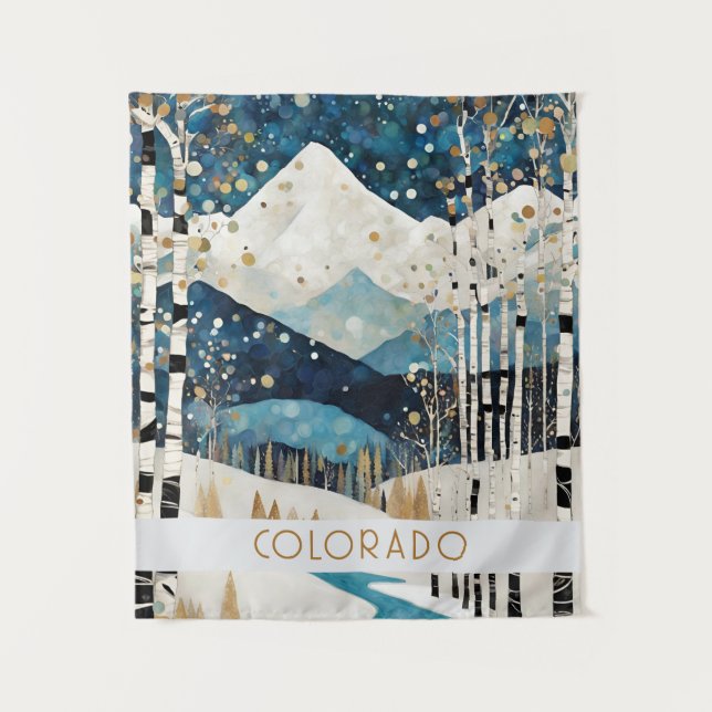 Tapete De Parede Muro da Natureza da Montanha Azul Moderna (Frente)