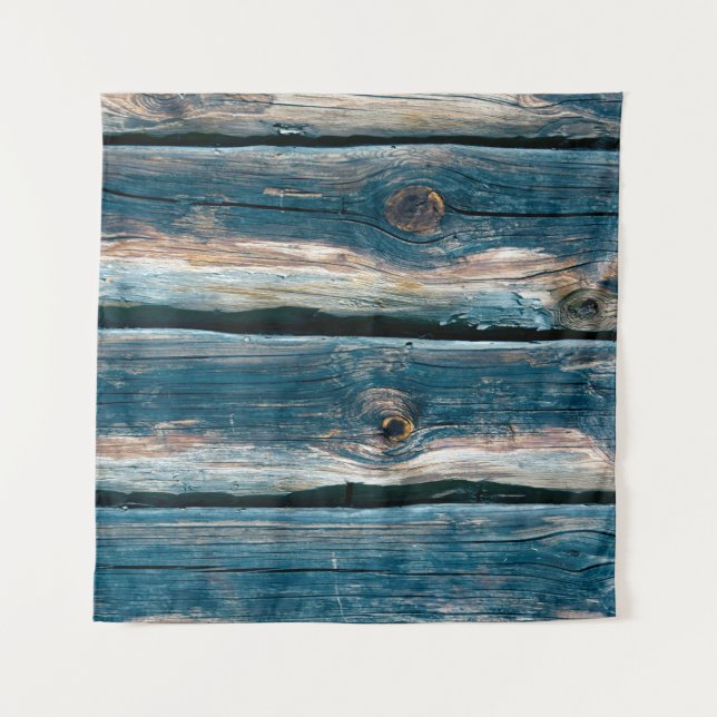 Tapete De Parede Muro de madeira azul. ABSTRATO e (Frente)