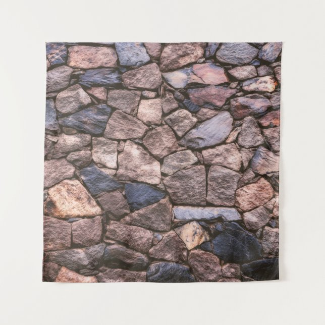 Tapete De Parede Muro de pedra castanha (Frente)