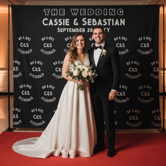 Tapete De Parede Música Festival de Concerto Step e Repeat Fundo (A personalized step and repeat photo backdrop to welcome your VIP guests to your wedding)