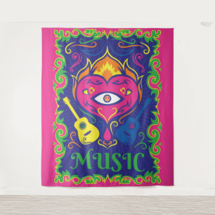 Tapete De Parede Música Hippie