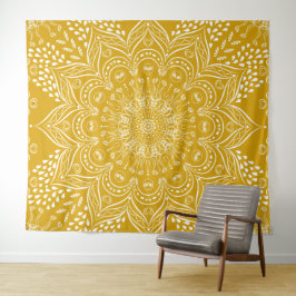 Tapete De Parede Mustard Yellow Boho Mandala