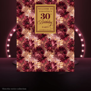 Tapete De Parede Na moda Burgundy Blush Dourado Boho aniversário de