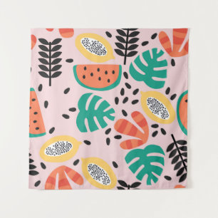 Tapete De Parede Na moda de fruta: Design do padrão Vintage.