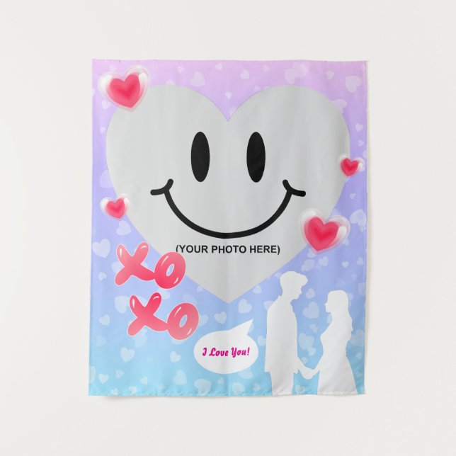 Tapete De Parede Namorados Vidro Coração Balão Bublegum Casal (Frente)