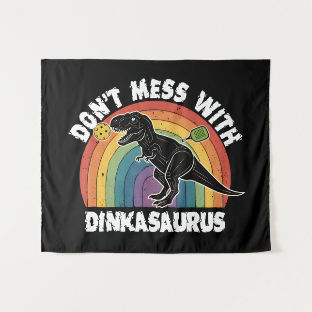 Tapete De Parede Não Brinque com Dinkasaurus Pickleball (Frente (Horizontal))