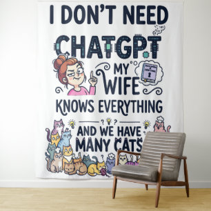 Tapete De Parede Não Preciso do ChatGPT Minha Esposa Sabe Tudo