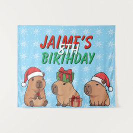 Tapete De Parede Natal de Aniversário do Capivara