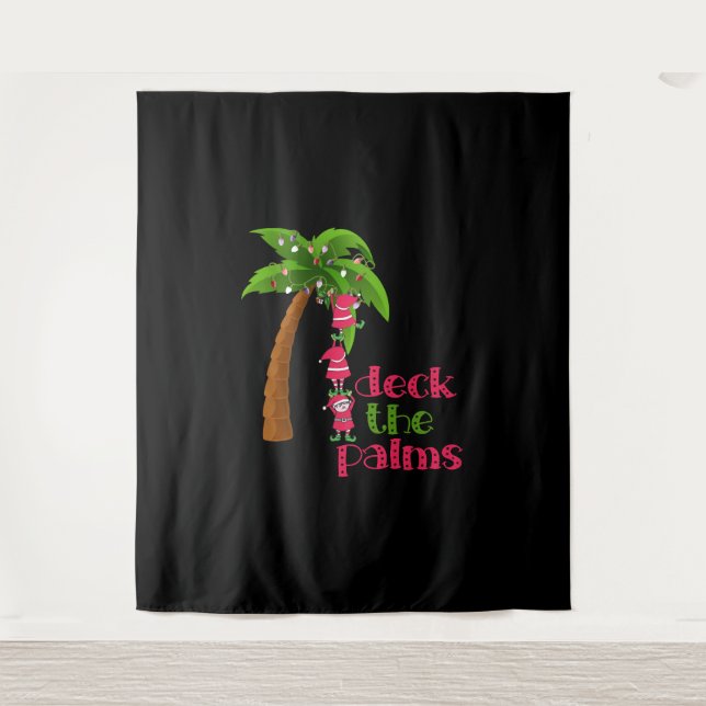 TAPETE DE PAREDE NATAL DO PRAIA, SANTAS ELVES PALM (Frente)