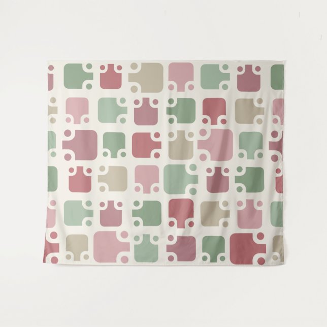 Tapete De Parede Natal moderno do meio século (Frente (Horizontal))