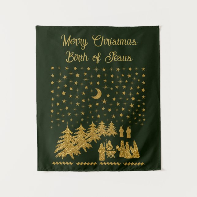 Tapete De Parede Natal religioso, Nascimento de Jesus (Frente)