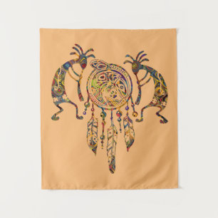 Tapete De Parede Nativo americano Kokopelli Whale Dreamcatcher 2