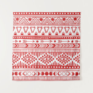 Tapete De Parede Nativo Americano: Red Ink Doodle.