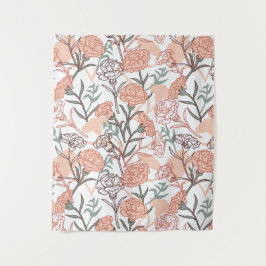 Tapete De Parede Nature Inspirou Floral: Padrão De Flor De Cravos