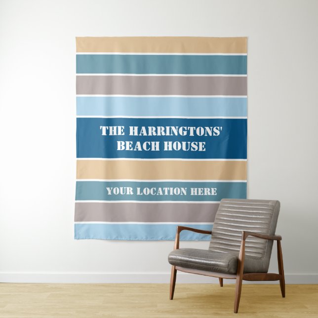 Tapete De Parede Nautical Stripes custom text (In Situ)