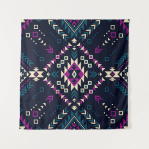 Tapete De Parede Navajo tribal escuro, geométrico de vintage.