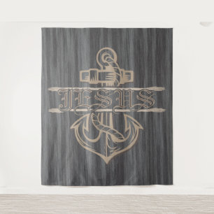 Tapete De Parede Nave Anchor e Corda Proclamam Jesus