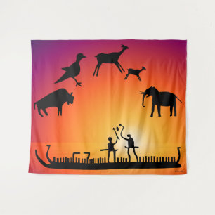 Tapete De Parede Navio de Viking de Petroglicóis Pré-Históricos