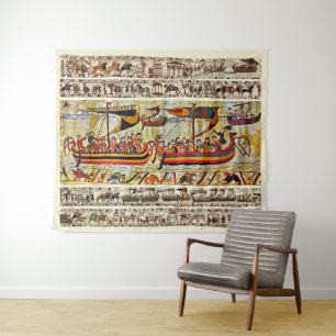 TAPETE DE PAREDE NAVIOS VIKING BAYEUX TAPESTRY 1066