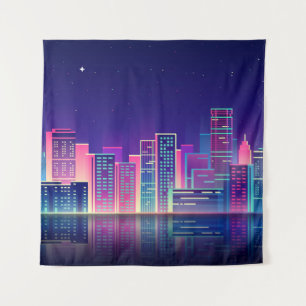 Tapete De Parede Neon Glow Vintage Night City