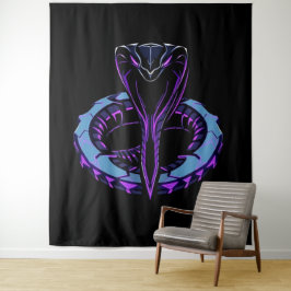 Tapete De Parede Neon-Kobra – Wächter des digitalen Dschungels