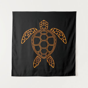 Tapete De Parede Neon Lava Sea Turtle Design