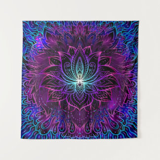 Tapete De Parede Neon Lotus Flower Boho Impressão