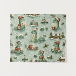 Tapete De Parede Nessie do Natal Monstro do Lago Ness Aconchegante 