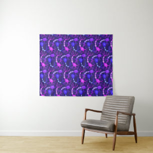 Tapete De Parede Neurônios Conectados Neon Roxo
