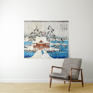 Tapete De Parede Neve no santuário Benzaiten em Inokashira Pond uki