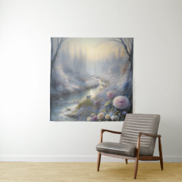 Tapete De Parede Neve Paisagem Mágica Tranquilo de Arte