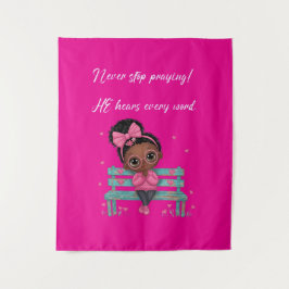 Tapete De Parede 'Never Stop Praying' Christian Inspired Tapestry
