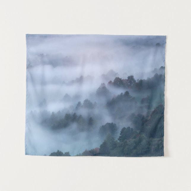 Tapete De Parede Névoa da manhã rolando pelas árvores (Frente (Horizontal))