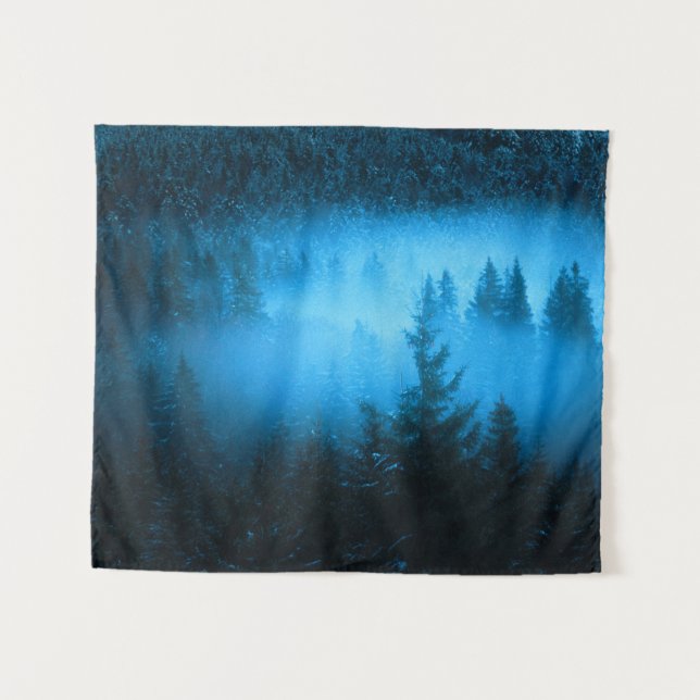 Tapete De Parede Névoa mágica na floresta de neve (Frente (Horizontal))