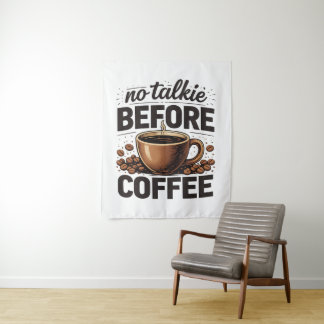 Tapete De Parede No Talkie Before Coffee – Funny Retro Coffee Lover
