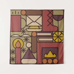 Tapete De Parede Noite confortável. Ilustração abstrata da Vintage