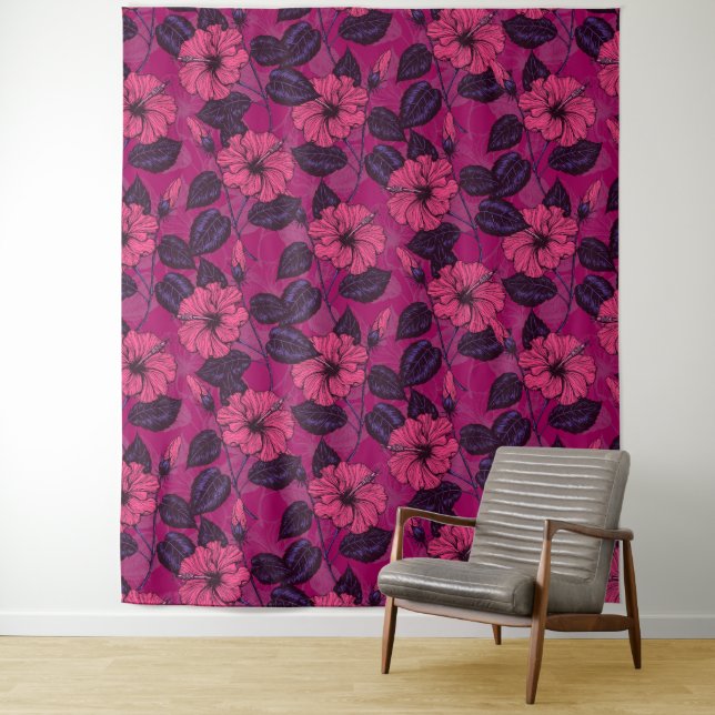 Tapete De Parede Noite de Hibiscus (In Situ)