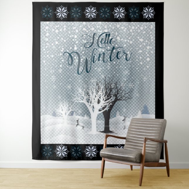 Tapete De Parede Noite de Natal Fada Tale Fantasy Snowy Forest (In Situ)