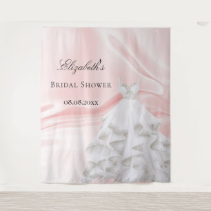 Tapete De Parede Noiva véu rosa bege vestido branco nome