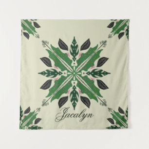 Tapete De Parede Nome Botânico de Planta Verde Boho Mandala