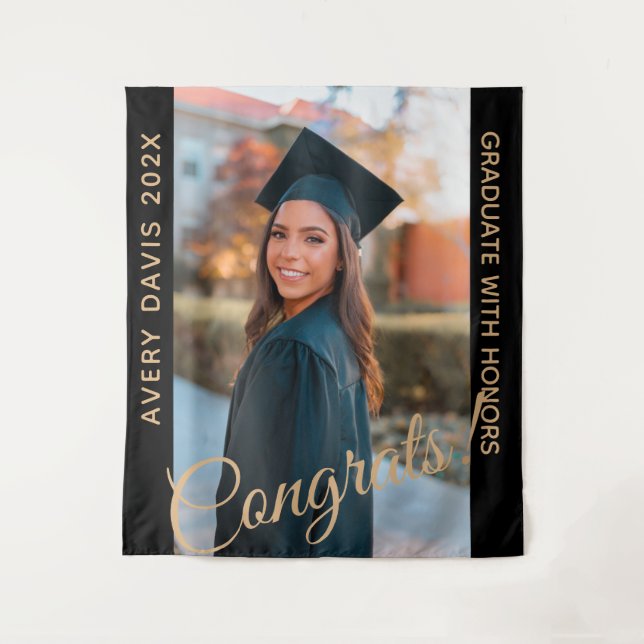 Tapete De Parede Nome da Foto do Ano de Graduação Com Grau de Honra (Frente)