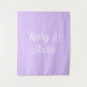 Tapete De Parede Nome de casamento de casal retrô pastel roxo na mo