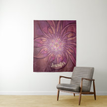 Nome Floral Fractal de Frutas Moderno Abstrato