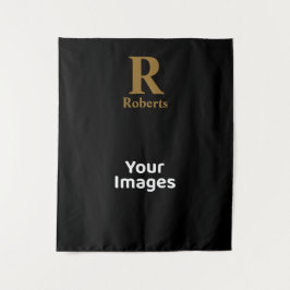 Tapete De Parede Nome inicial/primeiro/família Dourado em preto