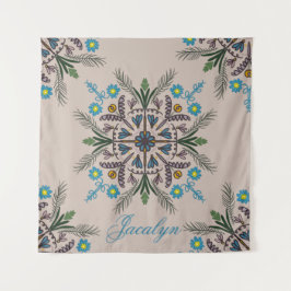 Tapete De Parede Nome Moderno de Boho Tropical