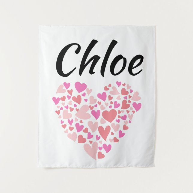 Tapete De Parede Nome pessoal com corações (Frente)