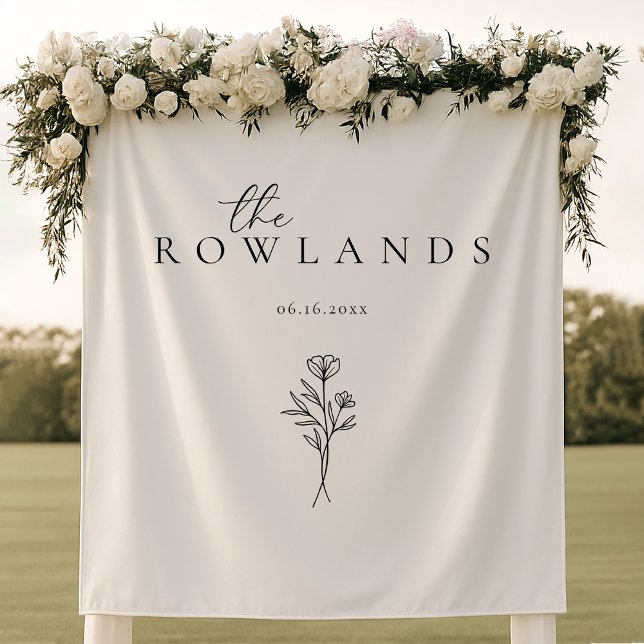 Tapete De Parede Nome preto e branco simples para Mesa doce (Criador carregado)