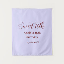 Tapete De Parede nome retro roxo pastel mauve aniversário de 16 ano
