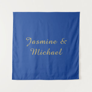 Tapete De Parede Nomes de Casal de Caligrafia Chic Adorável Azul e 